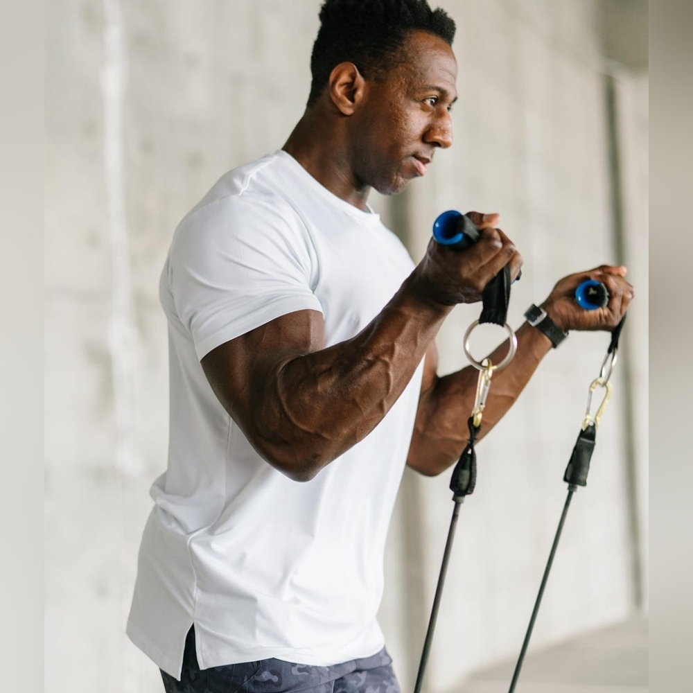 NWT Zyia Men's White Links Active T Size Large